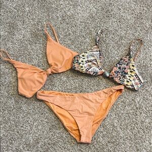 O’Neill Floral and Solid Bikini Set
